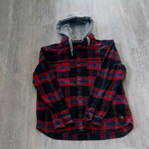 DC Vintage Red and Black Plaid Hoodie  Grunge Skater